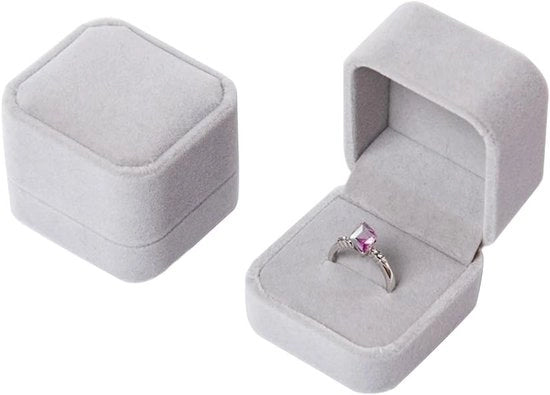 Scatola per gioielli elegante - Cassetto per anelli nuziale - Cassetto per catenine - Cassetto per anello di fidanzamento - Robusto - Lussuoso con piuma - Cassetto per anelli
