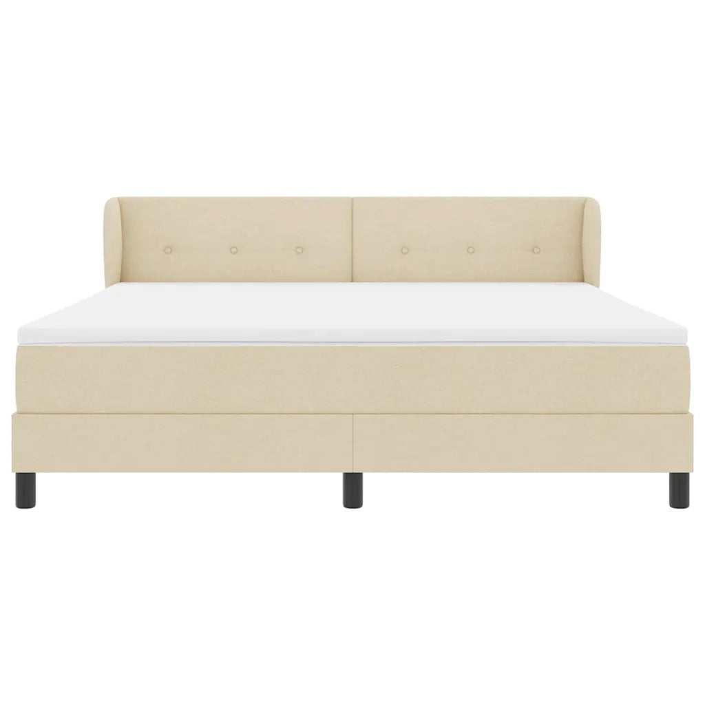 Letto a molle con materasso Crema 180 x 200 cm Tessuto 3340043