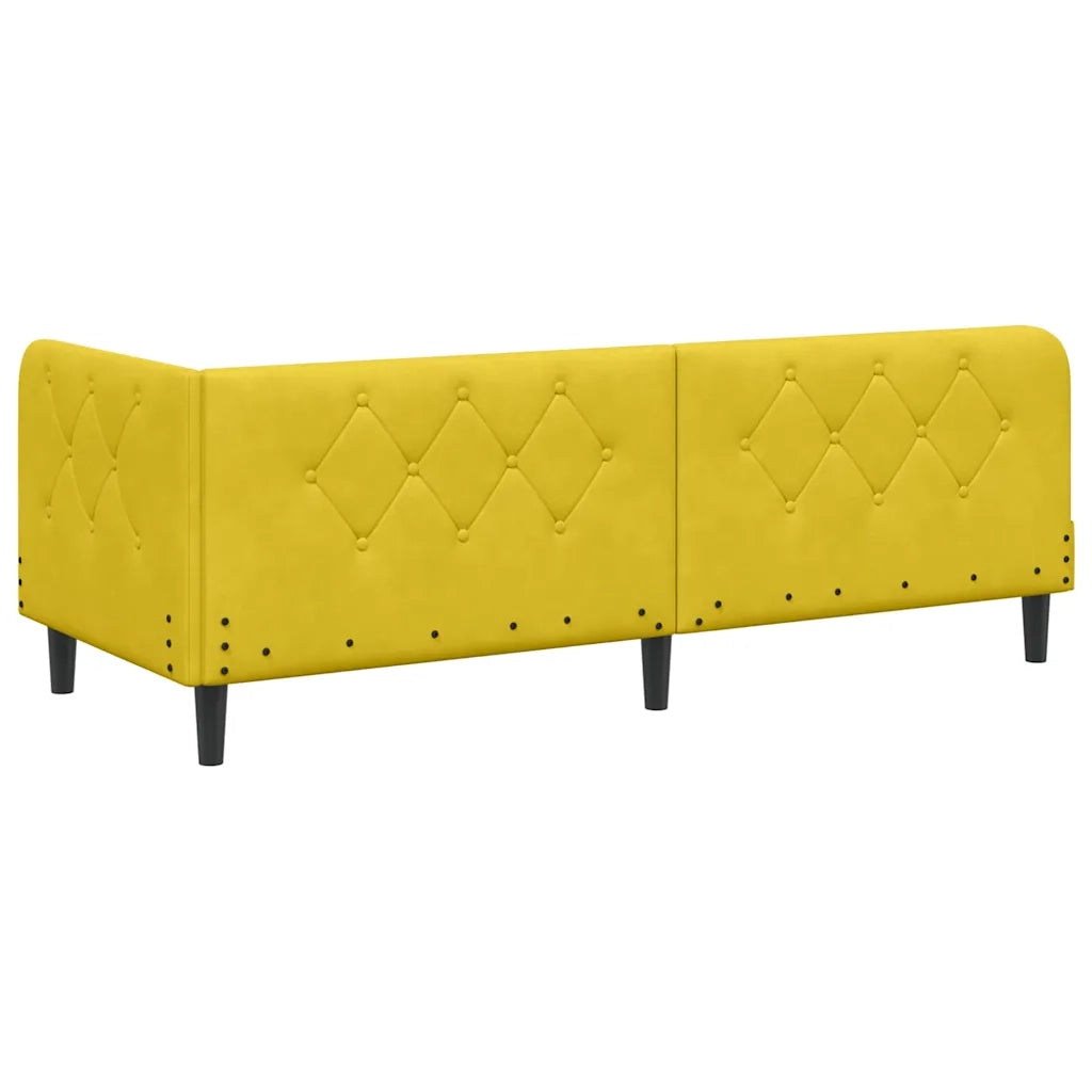 Cornice del letto ad angolo Giallo 80 x 200 cm Velluto 3394140