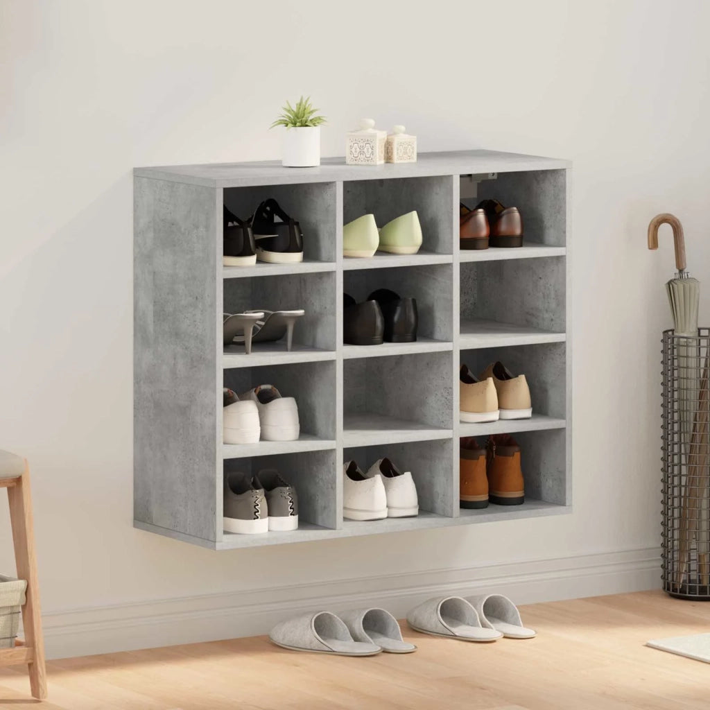 Mobile per scarpe-Scarpiera Grigio cemento 77,5 x 30 x 67 cm