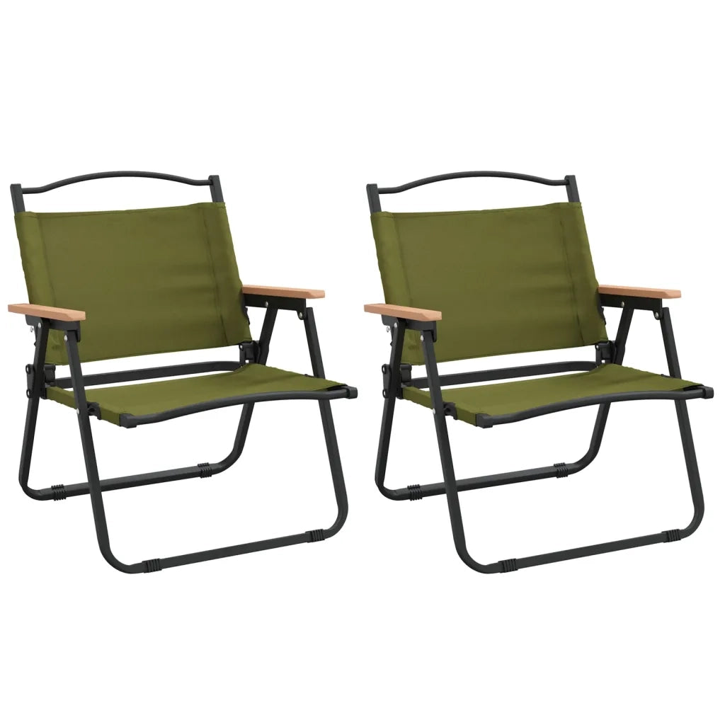 Sedie da Campeggio 2 pz | Sedie da Esterno Verdi 54x43x59 cm Tessuto Oxford