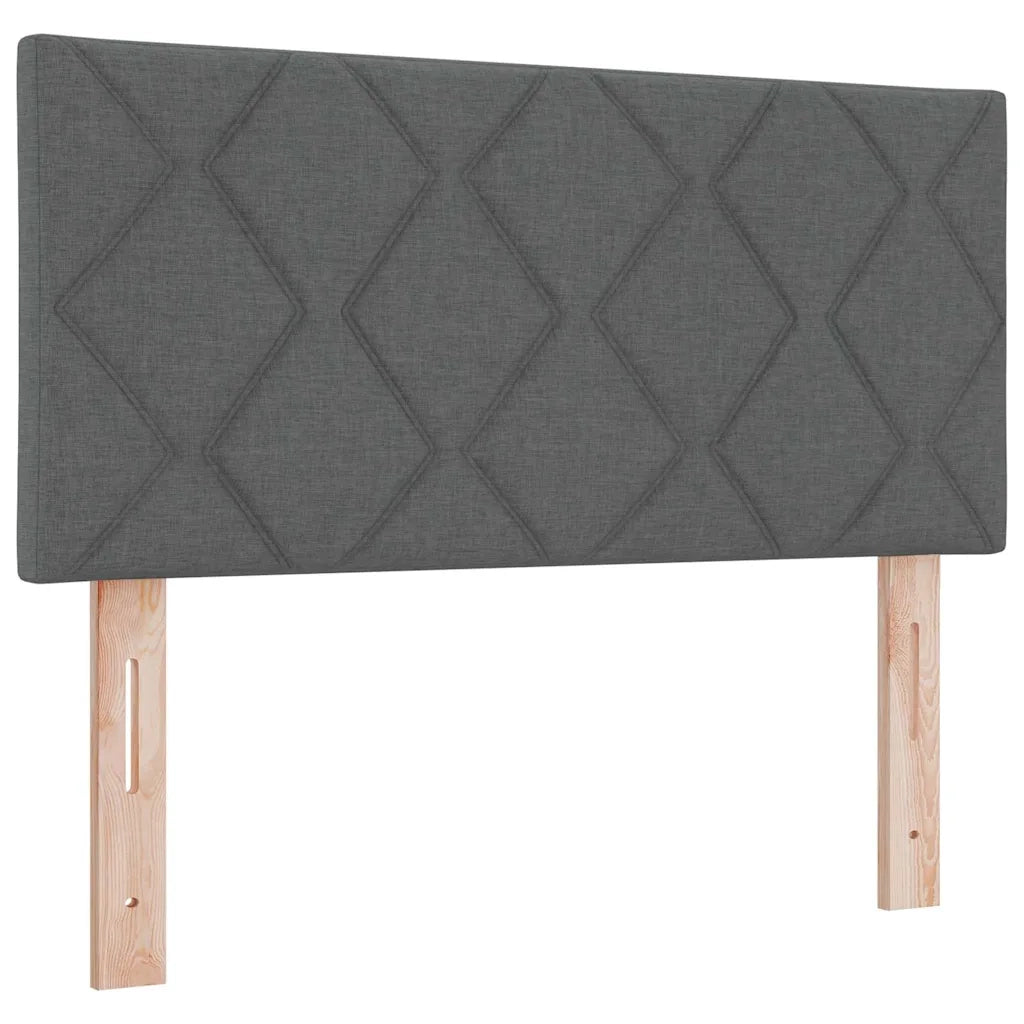 Letto a molle con materasso Grigio scuro 90 x 190 cm Tessuto 3340249