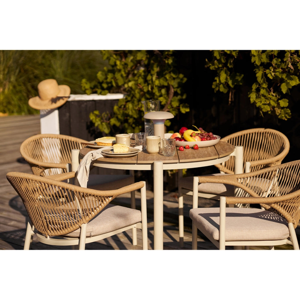 Piatto da pranzo Viola in gres beige ø21 cm — set da 4