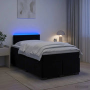 Letto con Box Spring, Materasso e LED Nero 120 x 190 cm Velluto 3452140