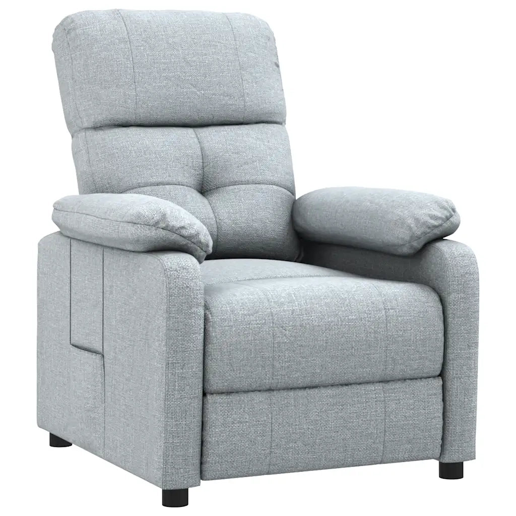 Poltrona Reclinabile in Tessuto Grigio Chiaro