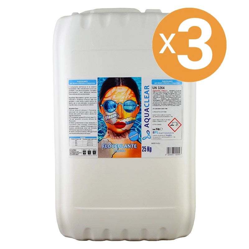 Flocculante liquido effetto schiarente per piscina AQUACLEAR Quantità confezione: 3 confezioni