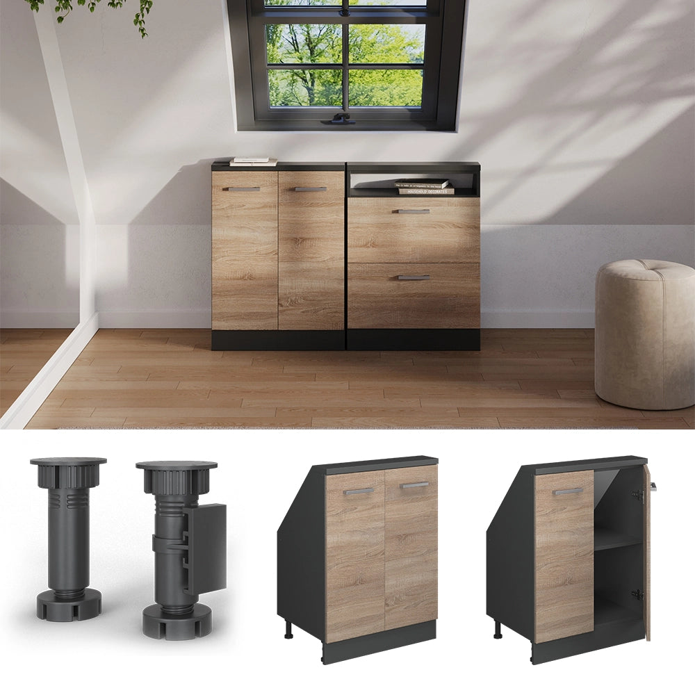 Mobile sottotetto Rion Sonoma/Antracite con 2 porte Vicco