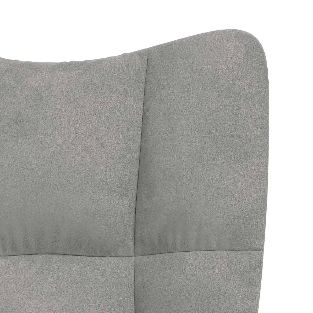 Poltrona | Sedia Relax Grigio Chiaro in Velluto