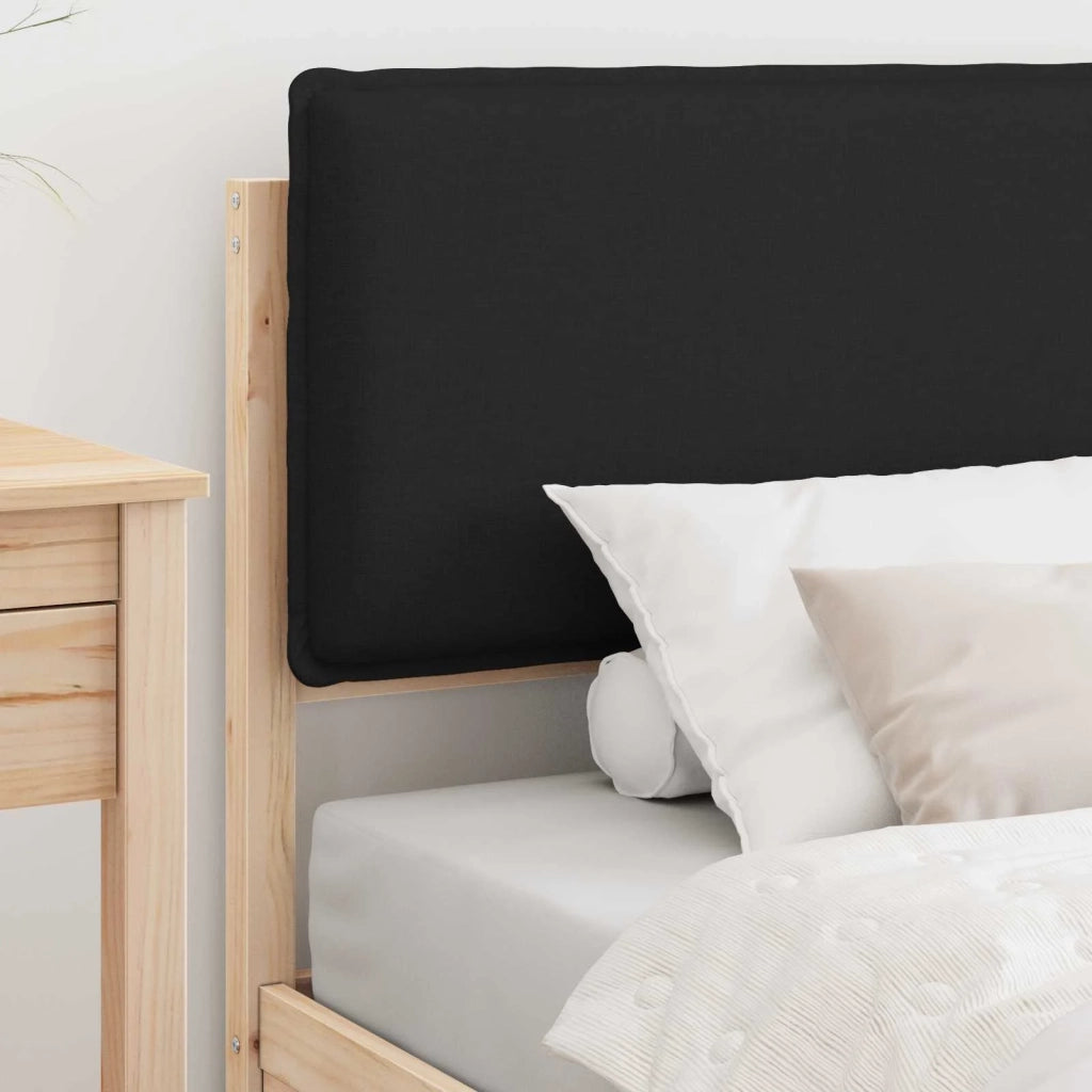 Letto con Testiera Rivestita-Struttura Letto con Testiera Nero 90 x 190 cm Pino massello 140446