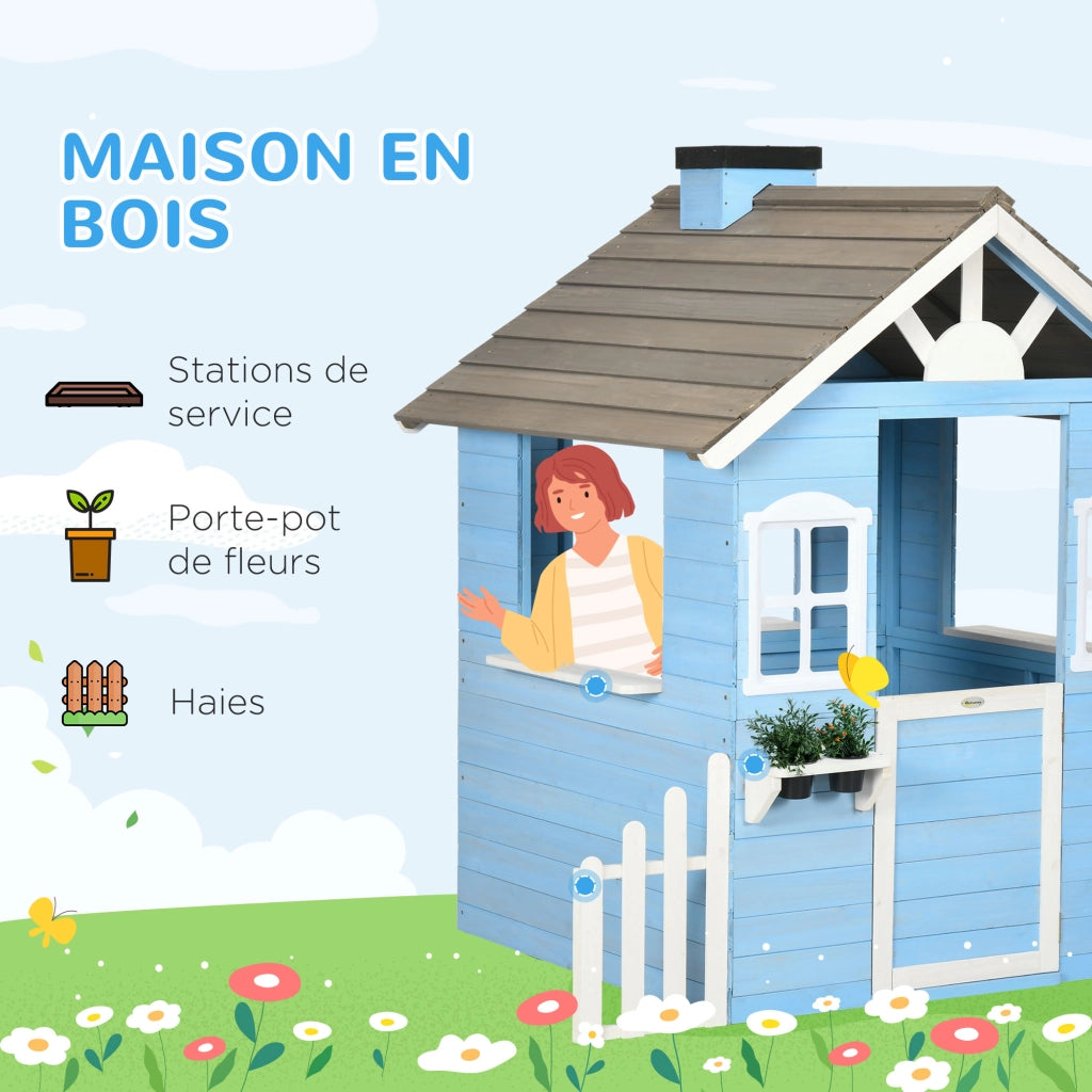 Casetta da giardino per bambini ¨C Minimal ¨C 151x112.5x142 cm blu