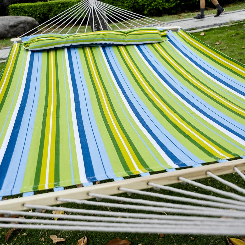 Amaca Sospesa da Giardino per 2 Persone con Cuscino ¨C Xylo ¨C Blu e Verde 340x140cm