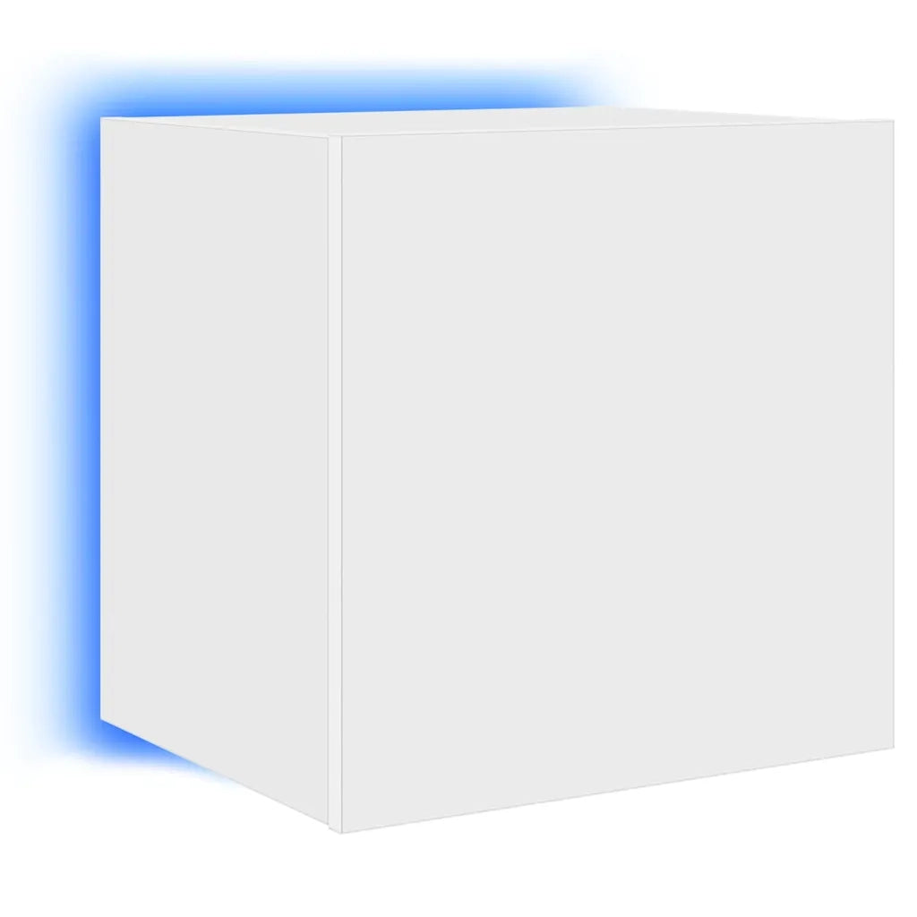 Mobile TV a Parete | Armadietto TV | Mobile Porta TV con Luci LED Bianco 40,5x35x40 cm