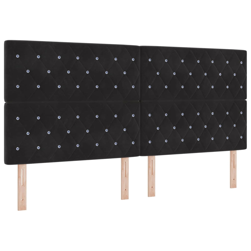 Letto con contenitore LED e materasso Nero 200 x 200 cm Velluto 3460094