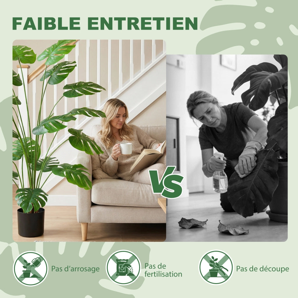 Pianta artificiale Monstera deliciosa con vaso ¨C zephmum ¨C verde altezza 150 cm
