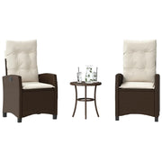 Set Bistrò 3 pz con Cuscini Marrone in Polyrattan 365226