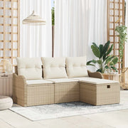 Set Divano da Giardino 4 pcs Beige e Crema polyrattan 3358950
