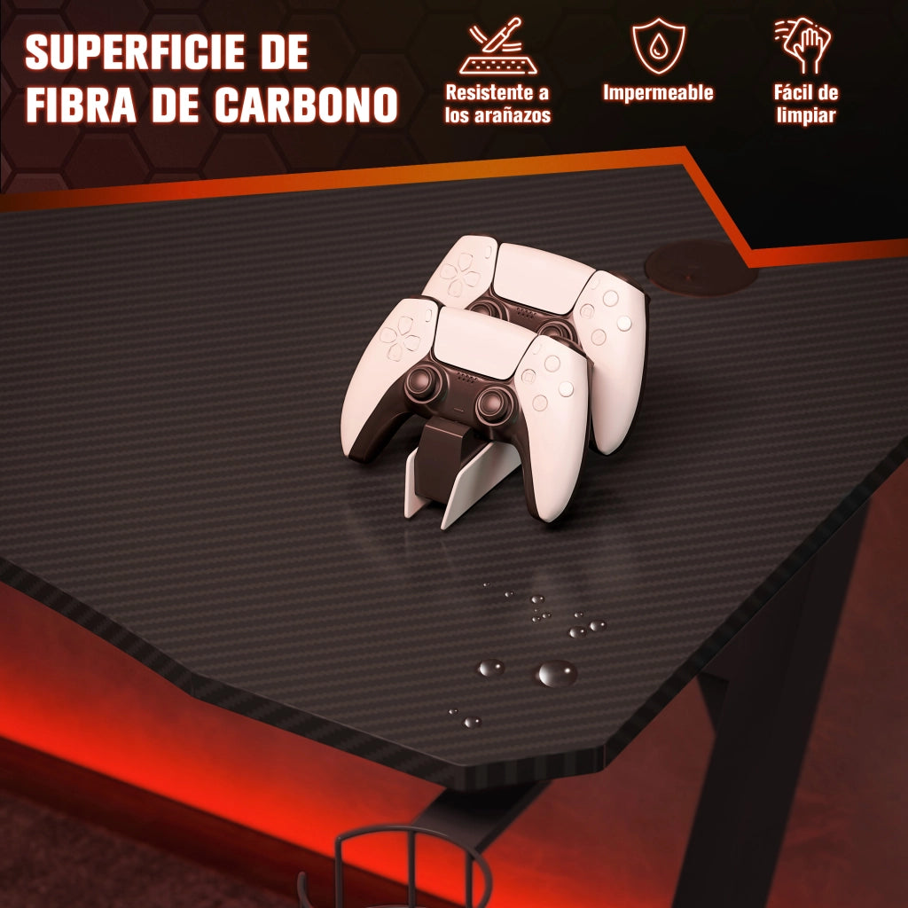 Scrivania Gaming ¨C Minimal ¨C Nero 120x65x74,5 cm