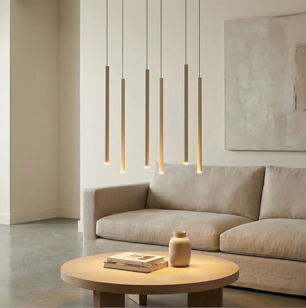 Lampada a sospensione Selter beige metallo 6xG9 Emibig