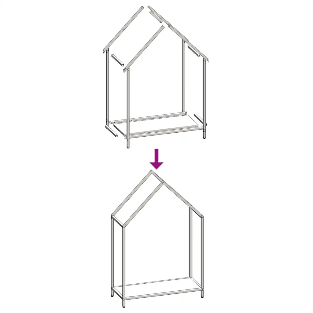 Rastrelliera per Legna da Ardere Nera 60x25x90 cm CFW6386607