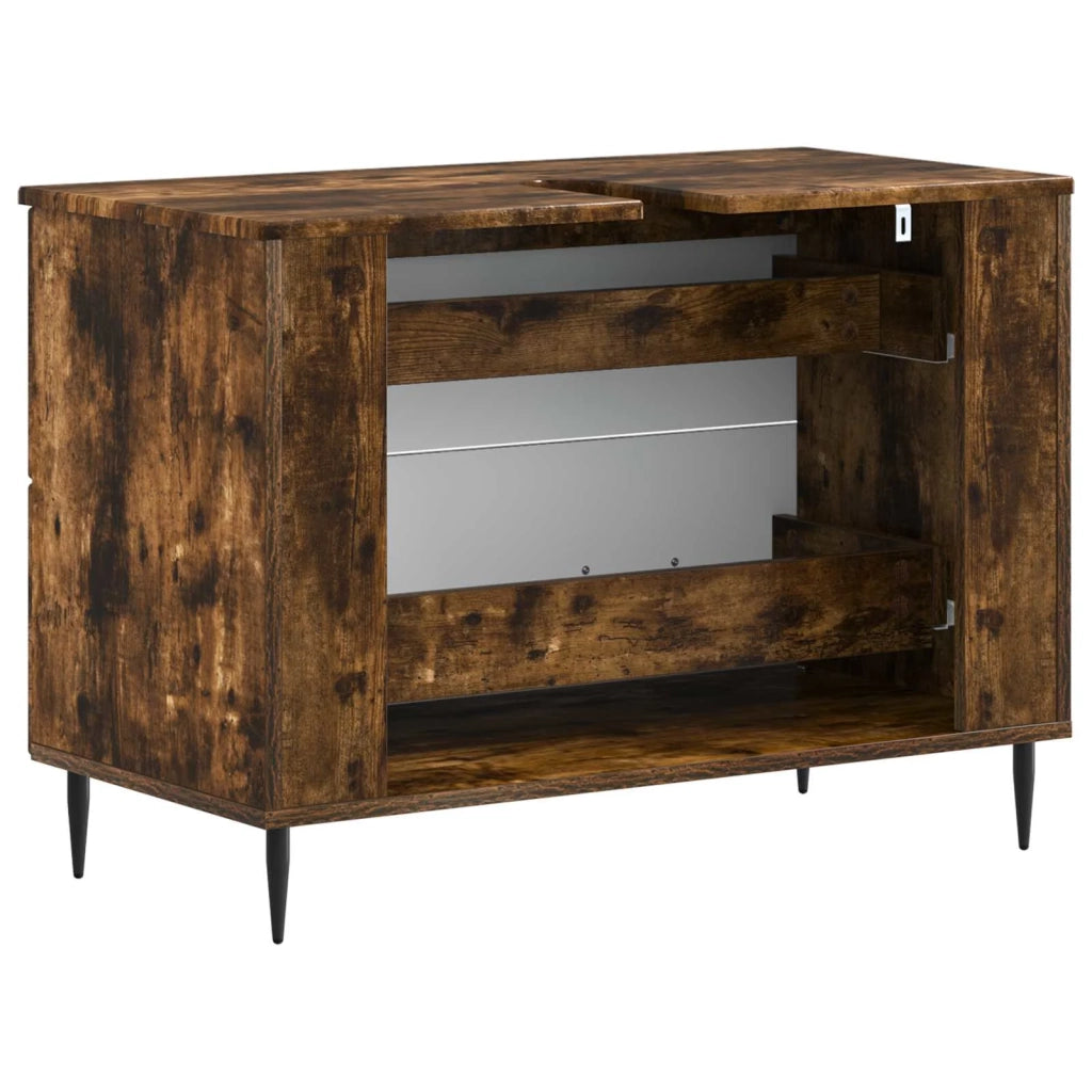 Armadio per Lavabo da Bagno HAARLEM Rovere Fumo 896800