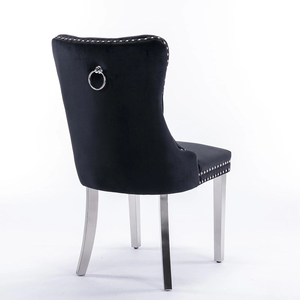 Set 2 sedie Nikki - Xylo - velluto nero gambe cromate
