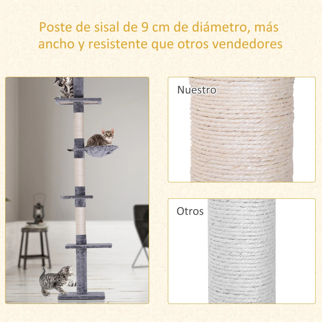 Albero per Gatti ¨C zephmum ¨C Grigio, 230-260 cm