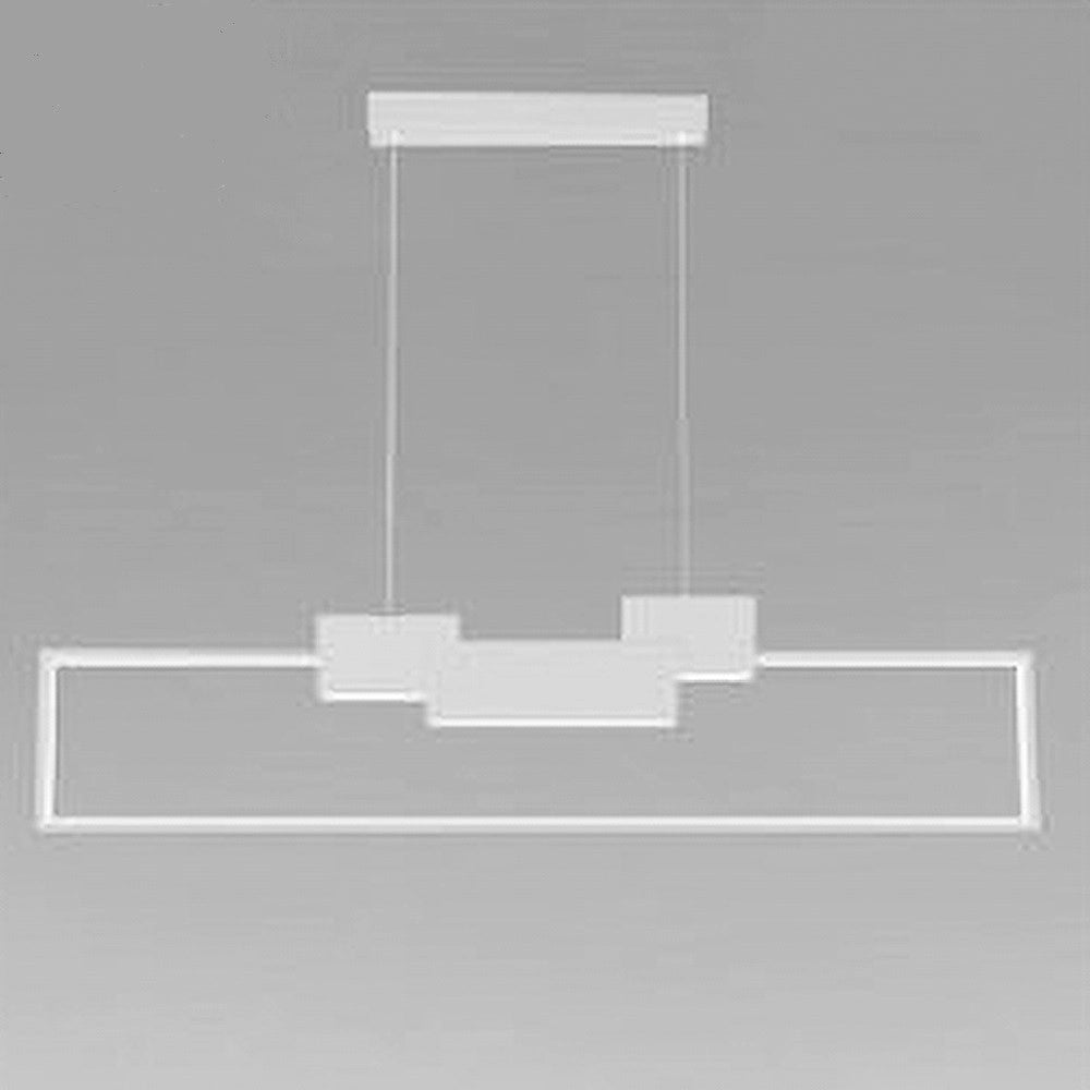 Trade Shop - Lampadario A Sospensione Led 42w Rettangolare Design Moderno Bianco Luce Fredda 71578 -