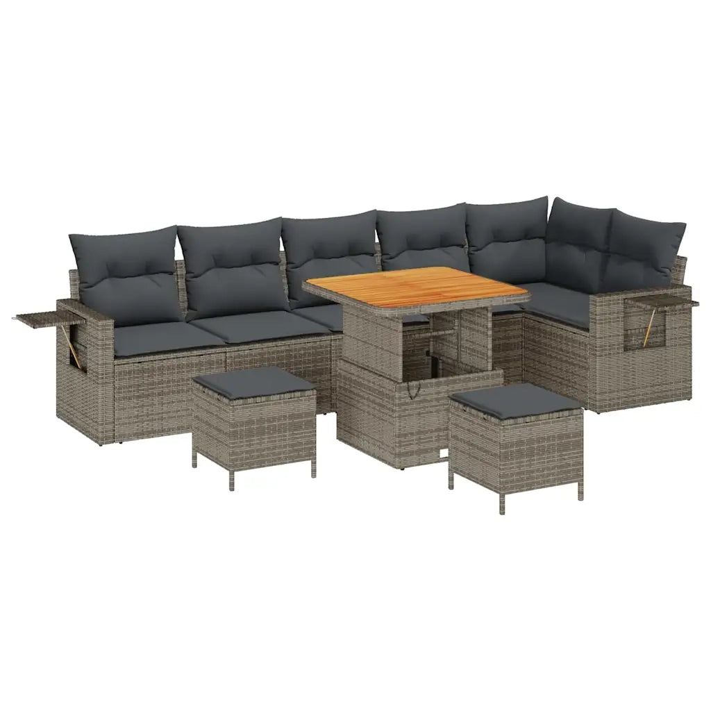 Set Divano da Giardino con cuscino 11 pcs Grigio polyrattan 3363713