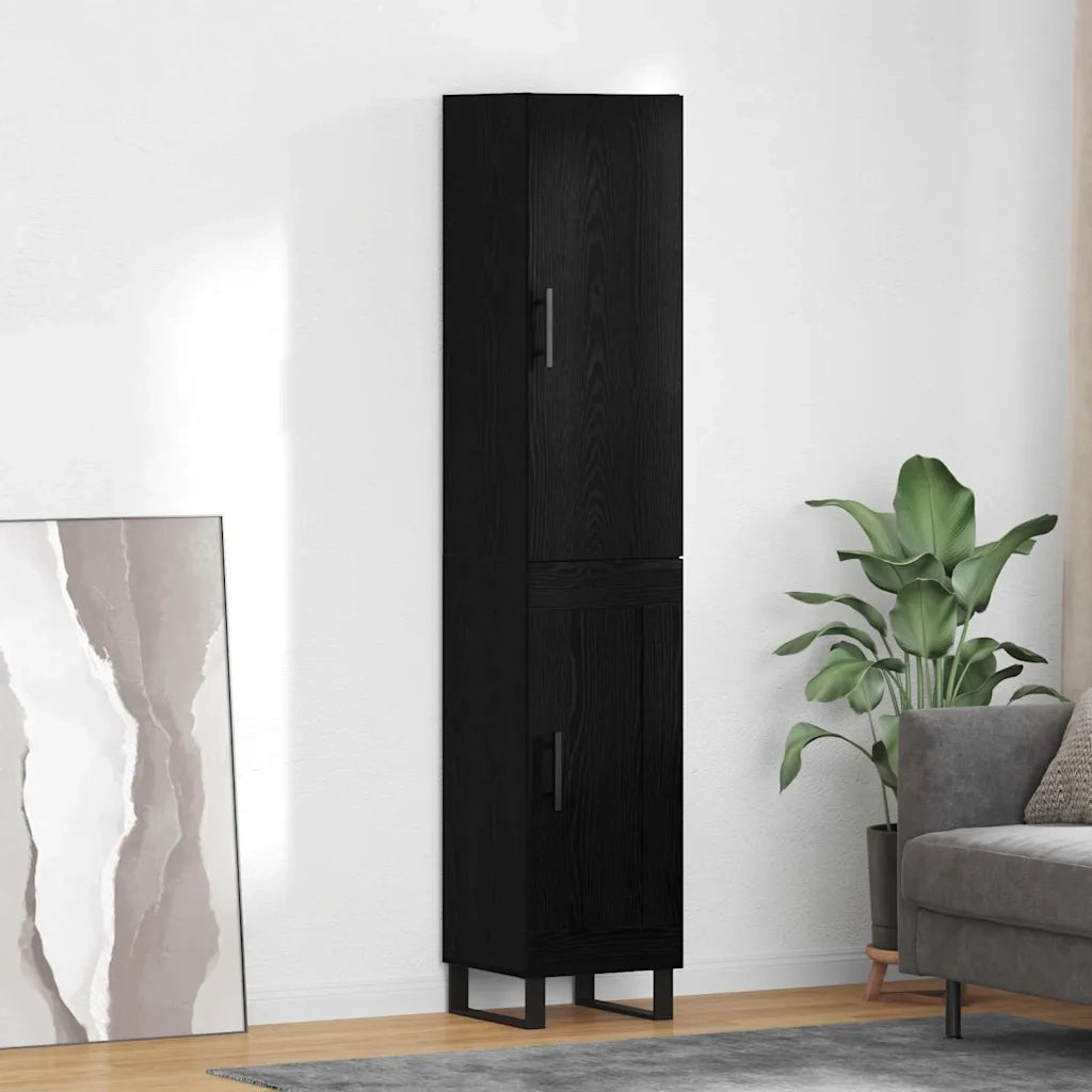 Credenza-Buffet-Armadio da cucina Rovere Nero 34,5 x 34 x 180 cm Legno multistrato 511936