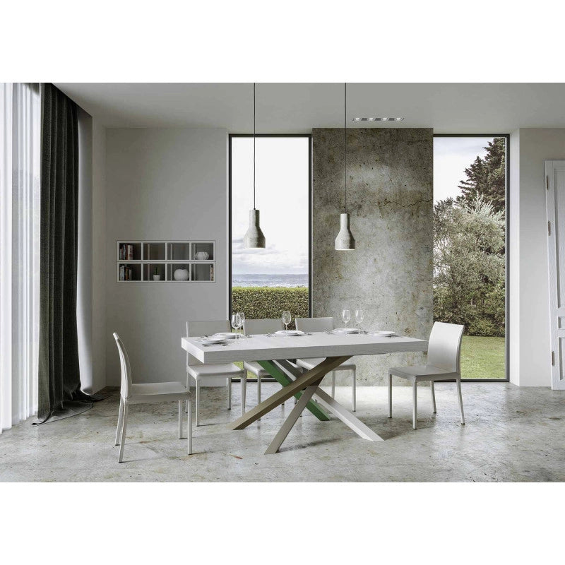 Tavolo allungabile 200/304x90 cm Volantis telaio Multicolore 4/A - Bianco Frassino