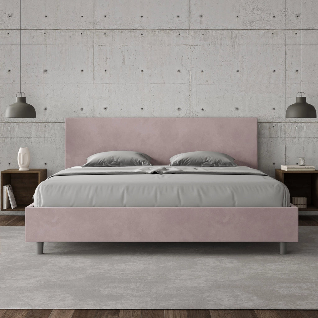 BS COM Letto contenitore imbottito 180x190 microfibra glicine