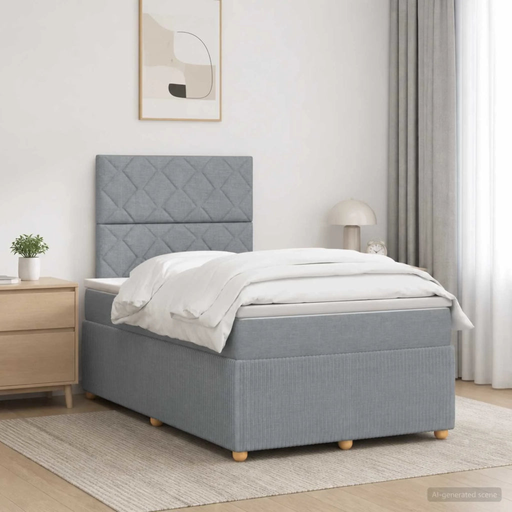 Letto box spring con materasso Grigio Chiaro 120 x 190 cm 3454354