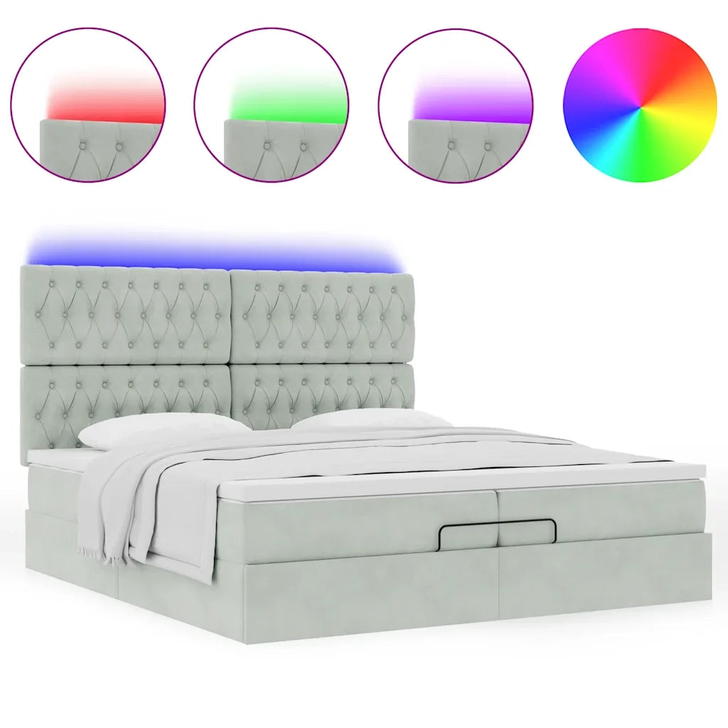 Struttura Letto Pouf con Materassi 200x200 cm Velluto 3314414