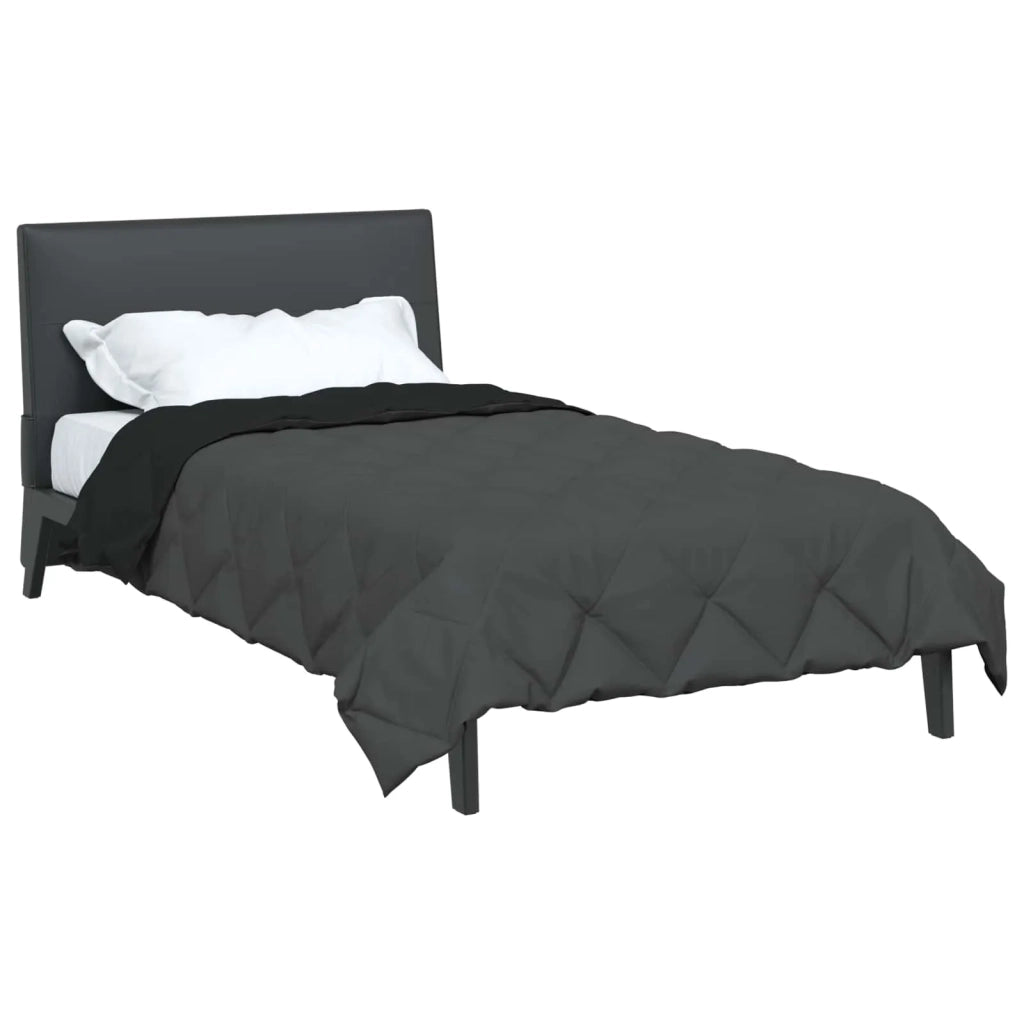 Duvet Estivo Nero e antracite 200 x 135 cm Microfibra 42025476
