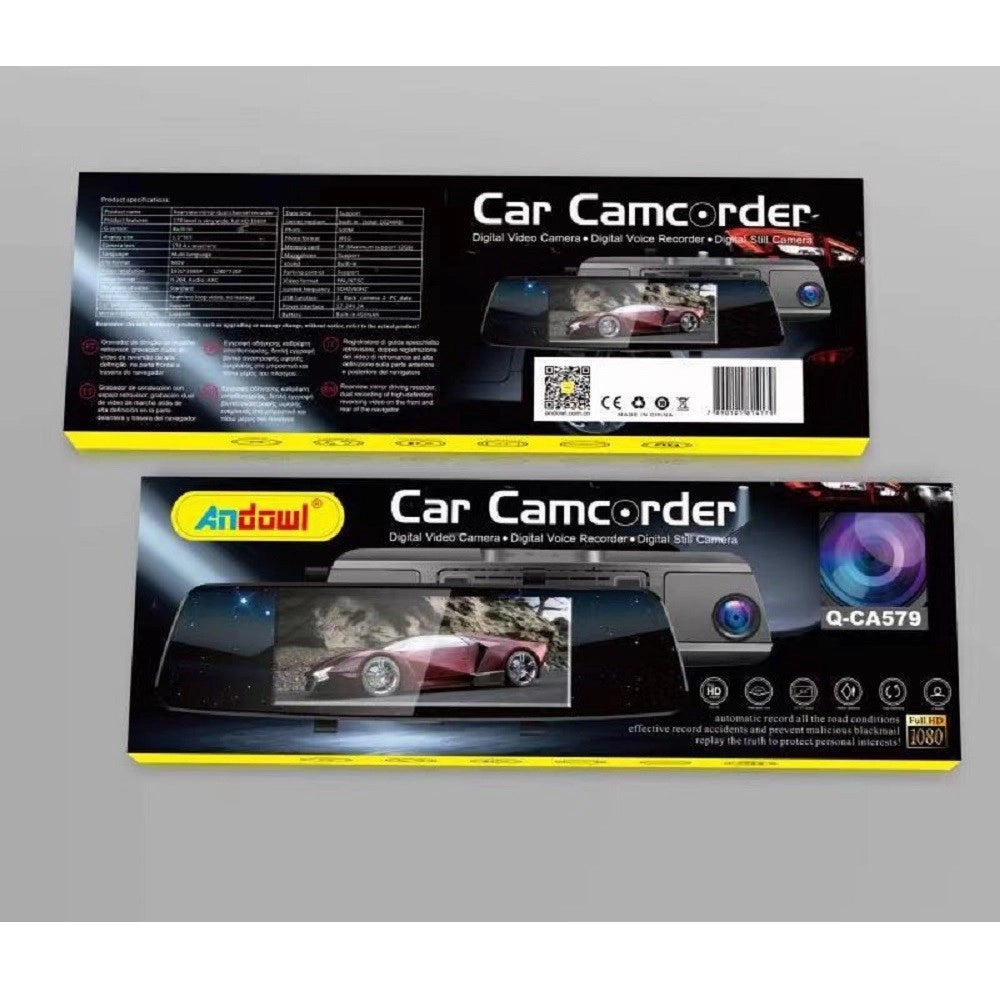 Trade Shop - Videocamera Dash Cam Per Auto 5,5" Touch Screen Specchietto Retrovisore Q-ca579 -