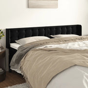 Testiera ad Orecchio-Testata con Orecchie Nera 203x16x78/88 cm in Velluto 888429
