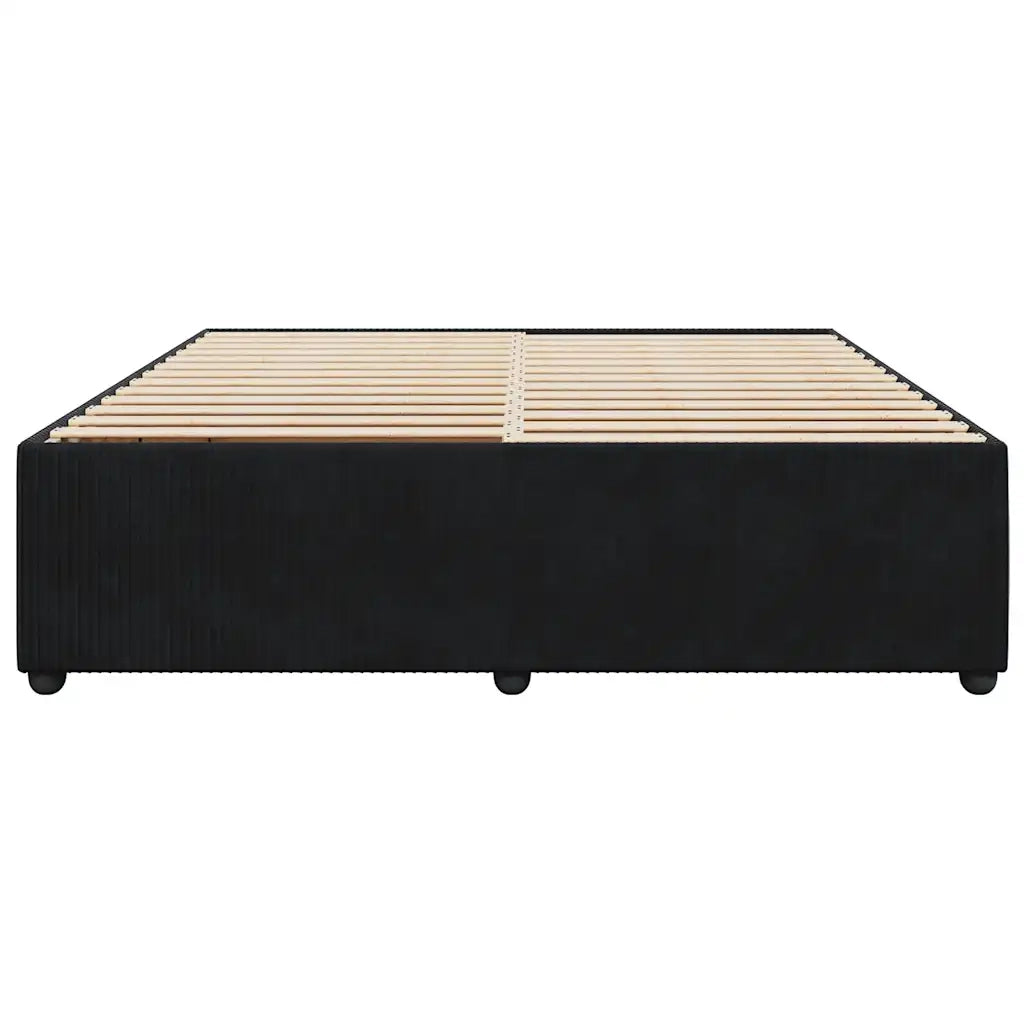 Giroletto senza Materasso Nero 200x200 cm in Velluto 3285032