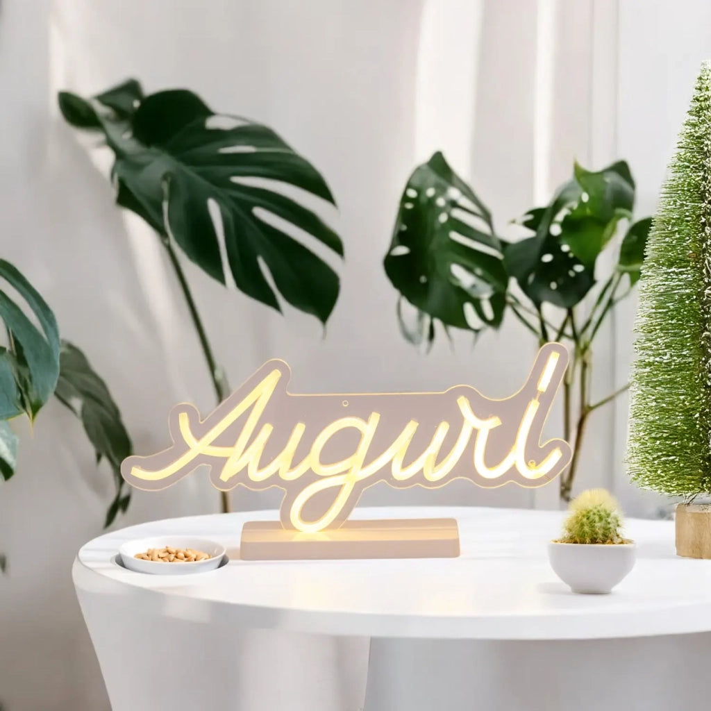 Scritta Auguri 40 cm MiniNeon LED B Caldo Timer