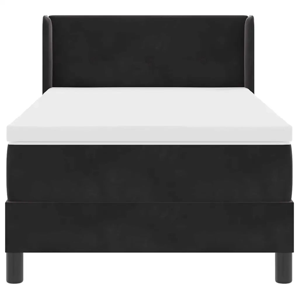 Letto a molle con materasso Nero 190 x 90 cm Poliestere