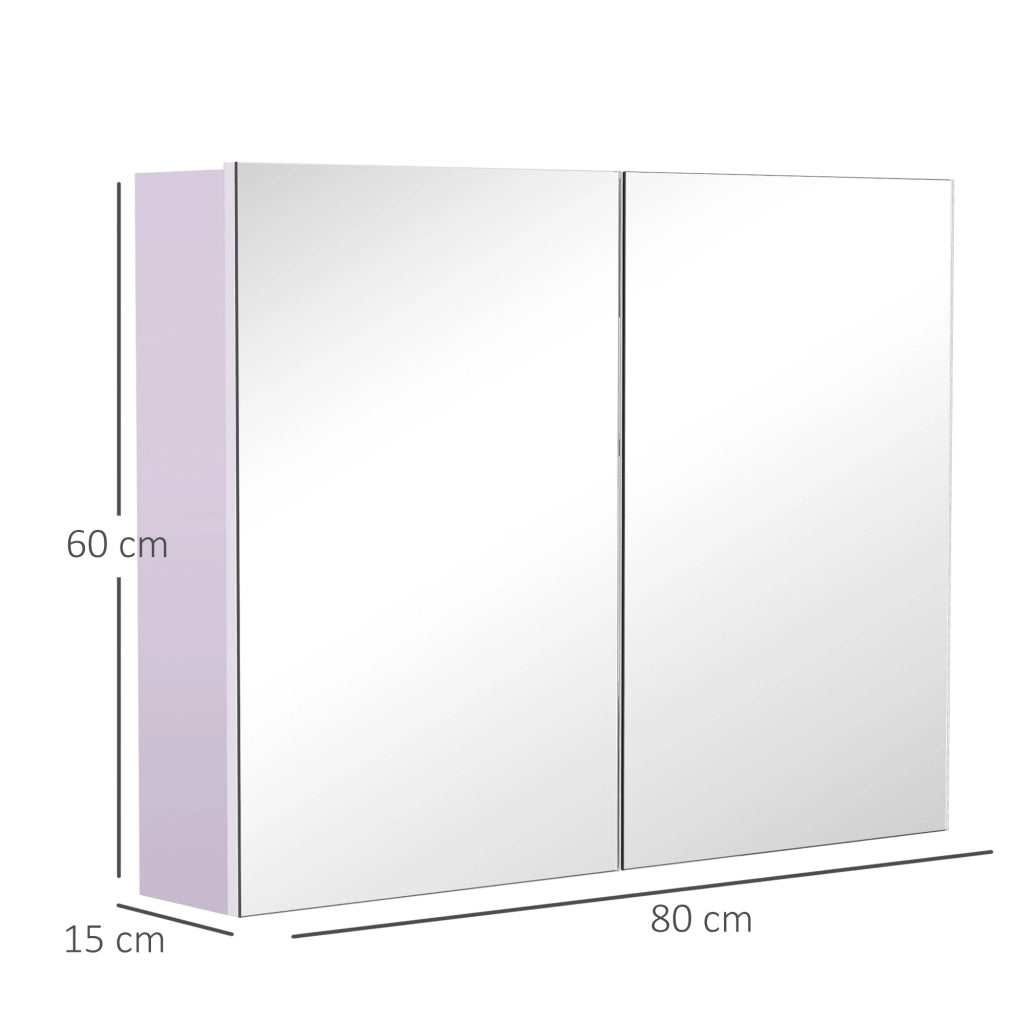 Armadio Bagno con Specchio ¨C Minimal ¨C Lilla Chiaro 80x15x60 cm