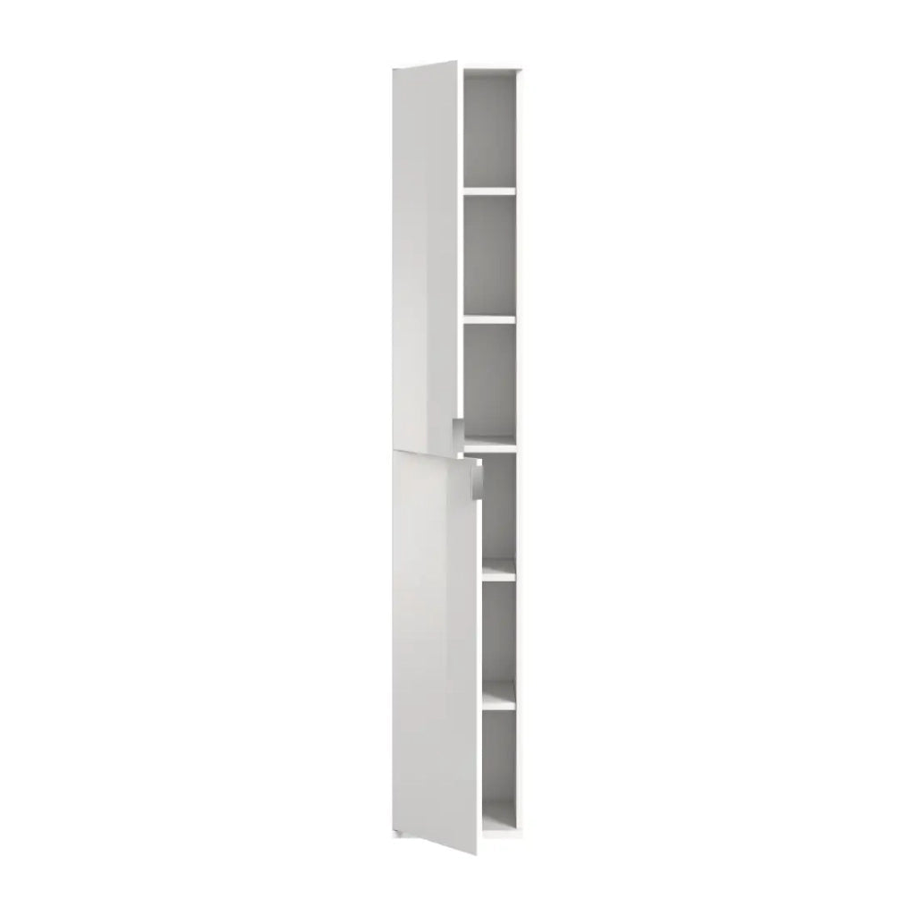Armadio 8 porte BODITE – 4 porte con specchi – Bianco laccato