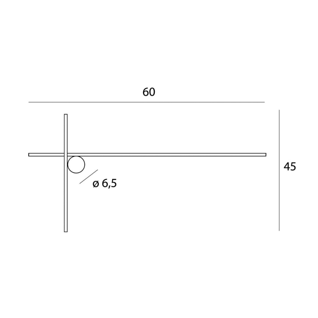 Applique ARNE Maxlight nera LED 10W 60x45cm 3000K IP44