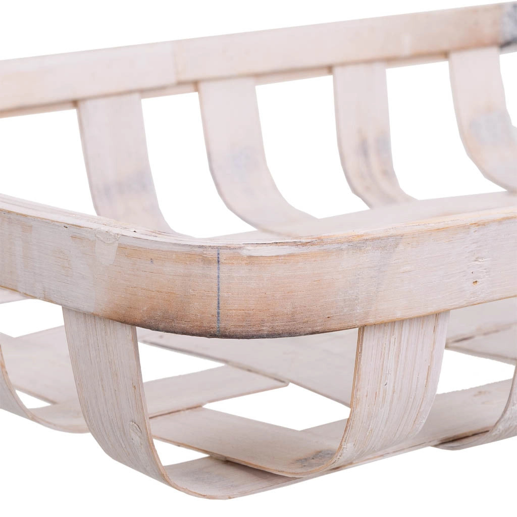 Vassoio in bambù bianco 36x26x6h