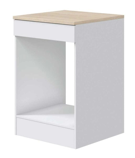 Mobile Base 60x60x90h Kira per Forno MDF Bianco/Rovere – Cucina Moderna
