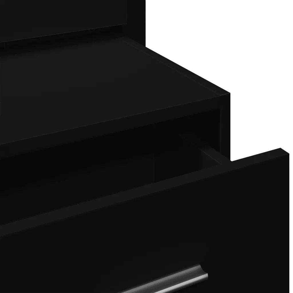 Comodino a Parete con Luci LED Nero 848159