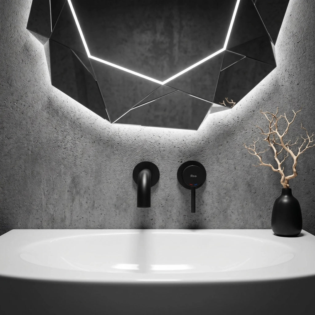 Rubinetto Da Incasso Rea Lungo Black Mat + Box