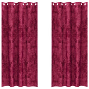 Tende in Velluto 2 pz Rosso vino 225 x 140 cm Velluto
