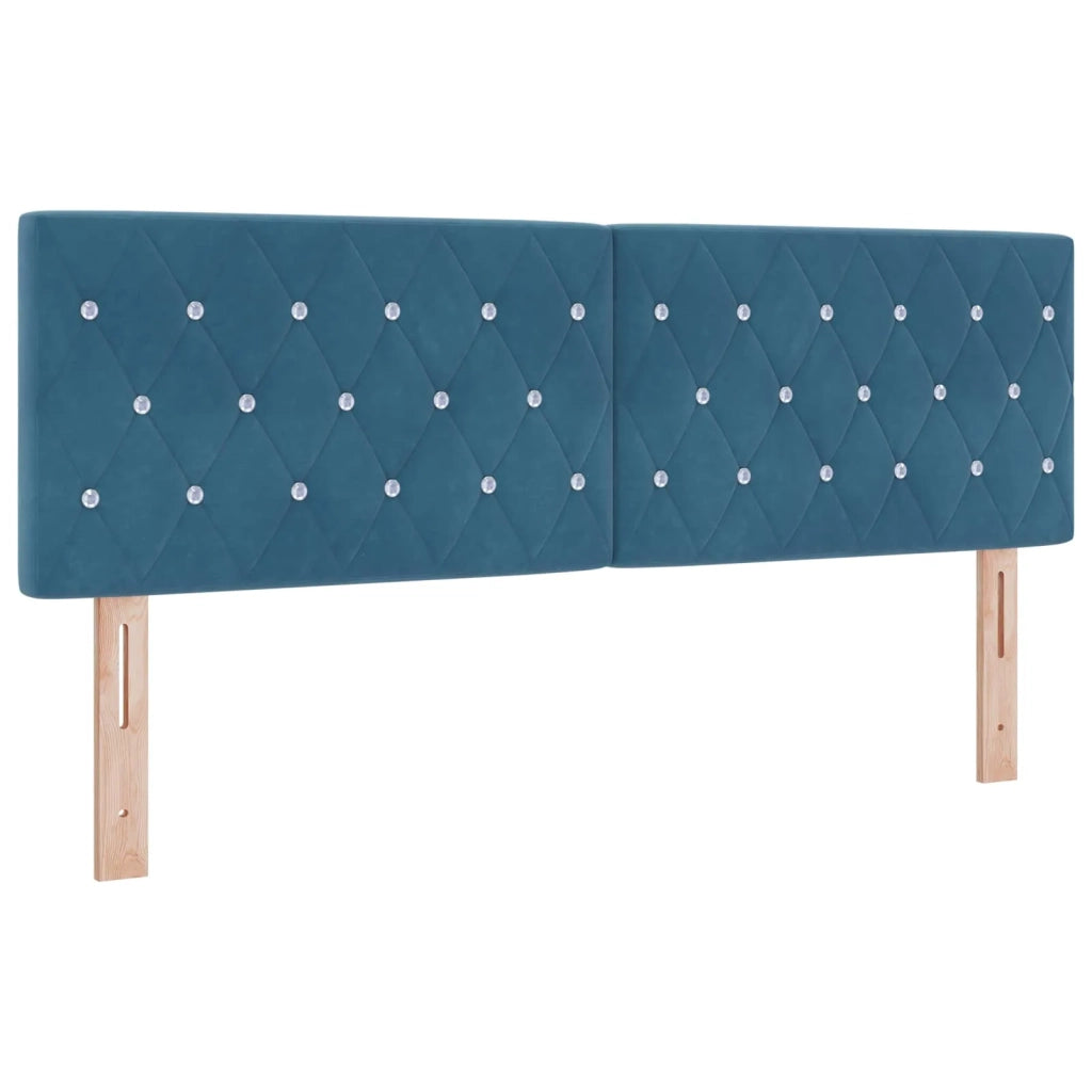 Letto box spring con materasso Blu Scuro 140 x 190 cm Velluto 3451671