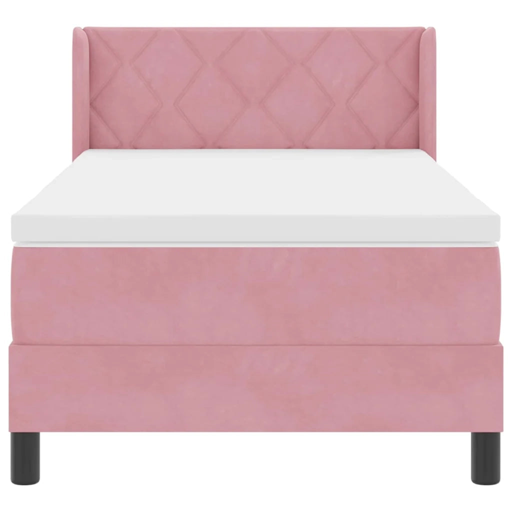 Letto a molle con materasso Rosa 200 x 100 cm Poliestere