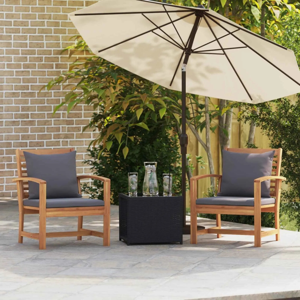 Sedia 2 Pezzo Marrone e grigio scuro 65 x 60 x 76,5 cm CFW1054435